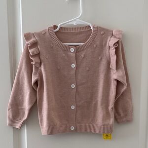 SHEIN Dusty Pink Kids Ruffle Sweater